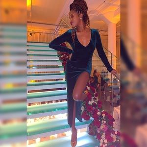 Emerald Velvet Fashion Nova Dress